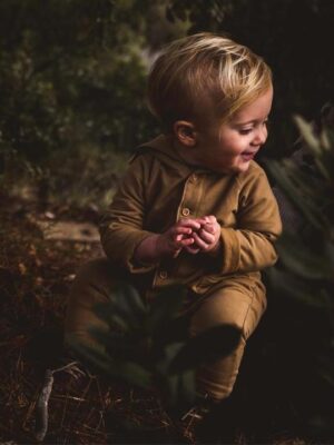 The Simple Folk - The Forager Playsuit - Walnut