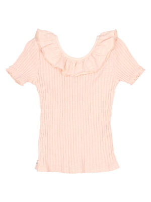 búho - Rib Collar T-Shirt - Light Pink