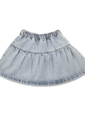 Petit Blush - Jeans Ruffle Skirt - Washed Light Blue