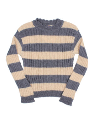 Búho Rib Bands Jumper - Antic Blue