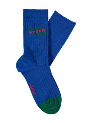 Bonmot - Sock Green Flag - Fresh Blue