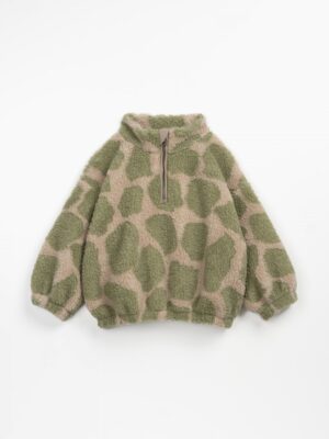 Play Up - Fur Jacquard Sweater - Pine