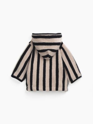 Play Up - Striped Plush Jacket - Penguin