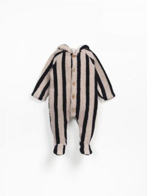 Play Up - Striped Plush Jumpsuit - Penguin