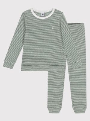 Petit Bateau - Gestreepte pyjama van geruwde badstof voor kinderen