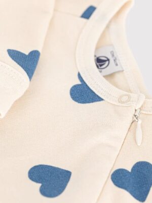 Petit Bateau - Babypyjama Geruwde Fleece Hartjesprint