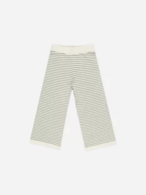 Rylee + Cru - Knit Wide Leg Pant Sage Stripe