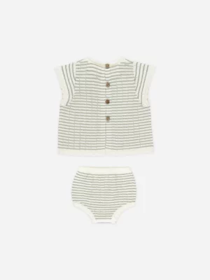 Rylee + Cru - Knit Baby Set Sage Stripe